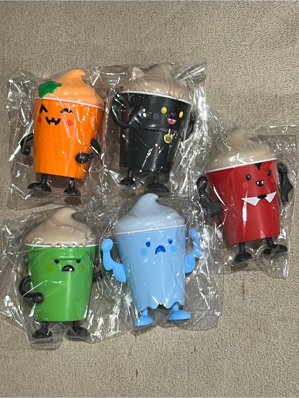 Wendy’s 2024 Frosty Frights set of 5 Blue Coolie Franken Ice Patch Perrrma frost